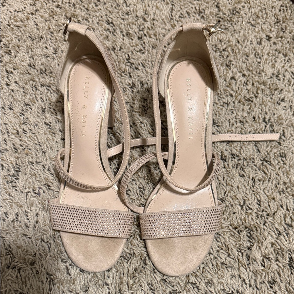 Kelly & Katie Nude Strappy Heels